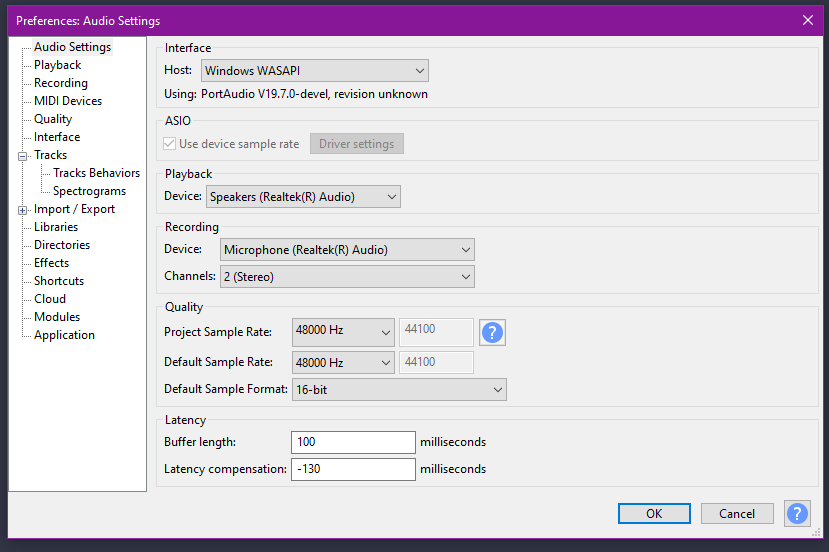 AudacitySettings