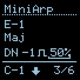 Clip down — playing C-1, ↓ arrow