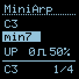 Chord field in EDIT mode — inverted box around the value
