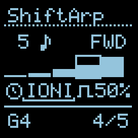 Cursor on Scale field, IONI selected